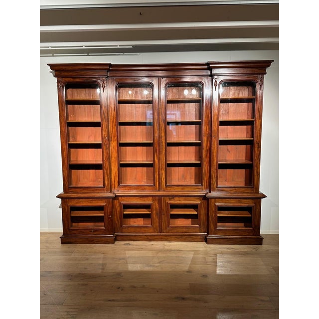 Brown Large Victorian Bookcase in Mahogany For Sale - Image 8 of 18