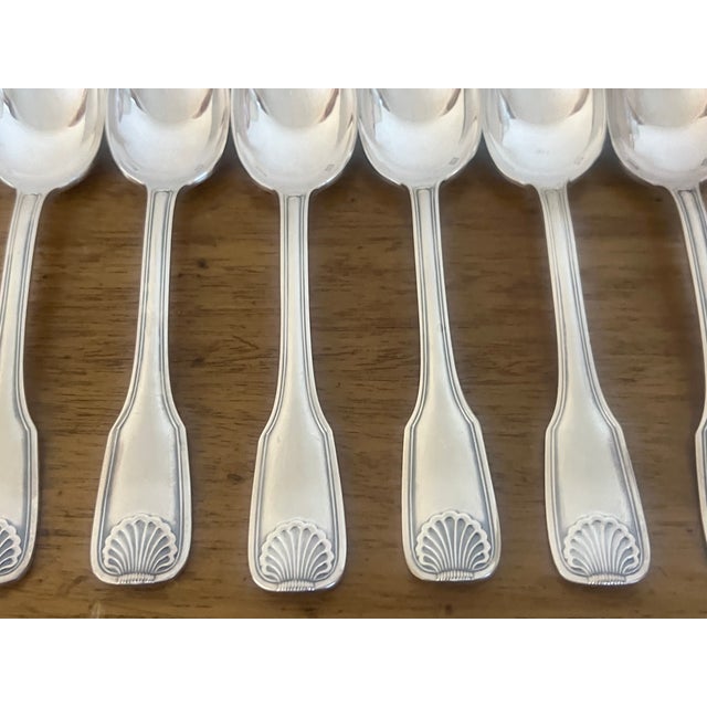 Frionnet Francois Mid Century Shell Pattern Silverware- Set of 37 For Sale - Image 17 of 18