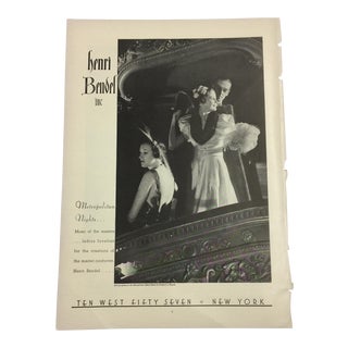 Henri Bendel Print Ad, 1935 For Sale