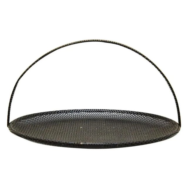 Black Mid-Century Modern Fruit Black Plate by Mathieu Matégot for Artimeta, 1950s For Sale - Image 8 of 9