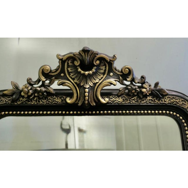 Napoleon III Black Gold Pier Mirror For Sale - Image 5 of 7
