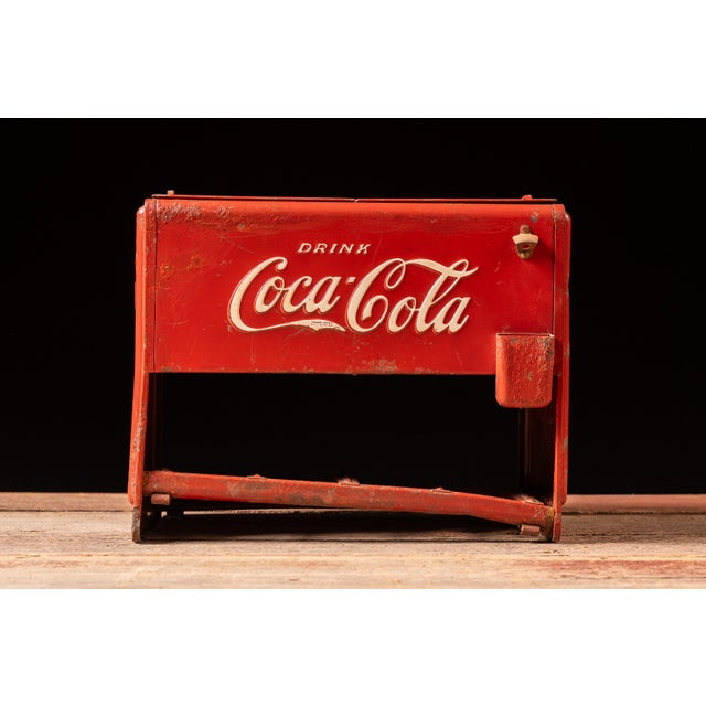 American Vintage Coca Cola Salesman Sample Cooler For Sale - Image 3 of 16