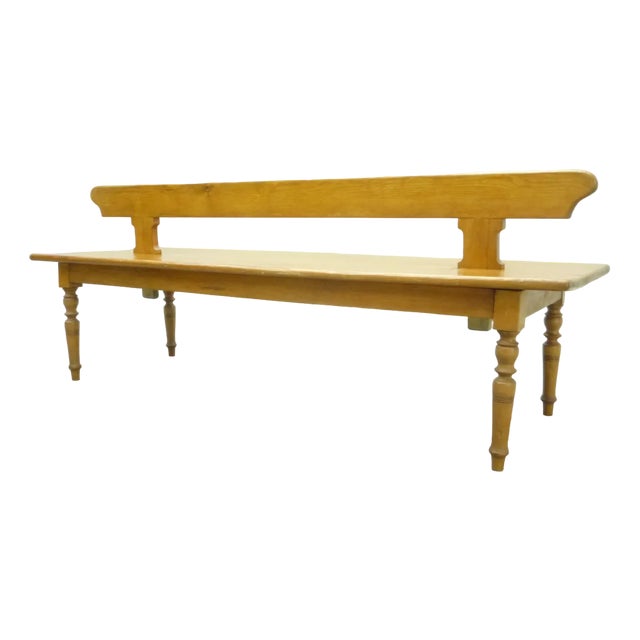 Antique Softwood Double Bench, 1920s For Sale