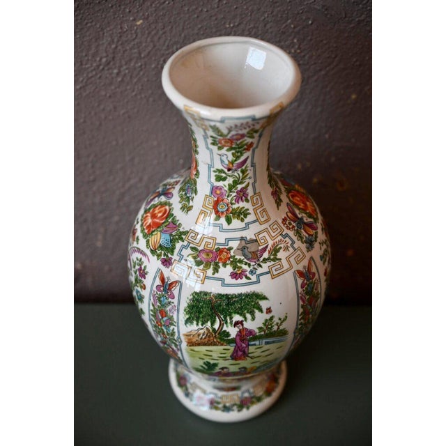 Boho Chic Large Chinese Vase in Ceramic For Sale - Image 3 of 7