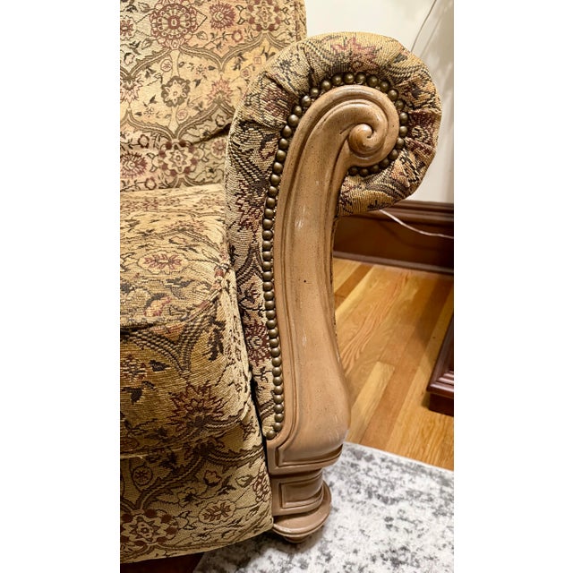 Wood Bradington Young Tapestry Recliner For Sale - Image 7 of 12