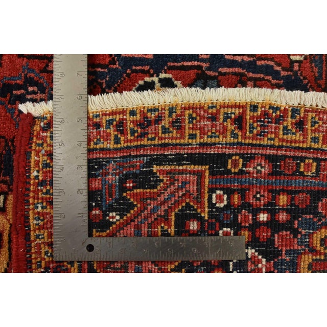 Heriz Rug 8’5” X 10’9” Red Wool Vintage Traditional Hand-Knotted Oriental Carpet For Sale - Image 15 of 15
