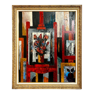 Tony Agostini, Large Modernist Colorful Atelier French Expressionist Oil Painting Tony Agostini, 1958