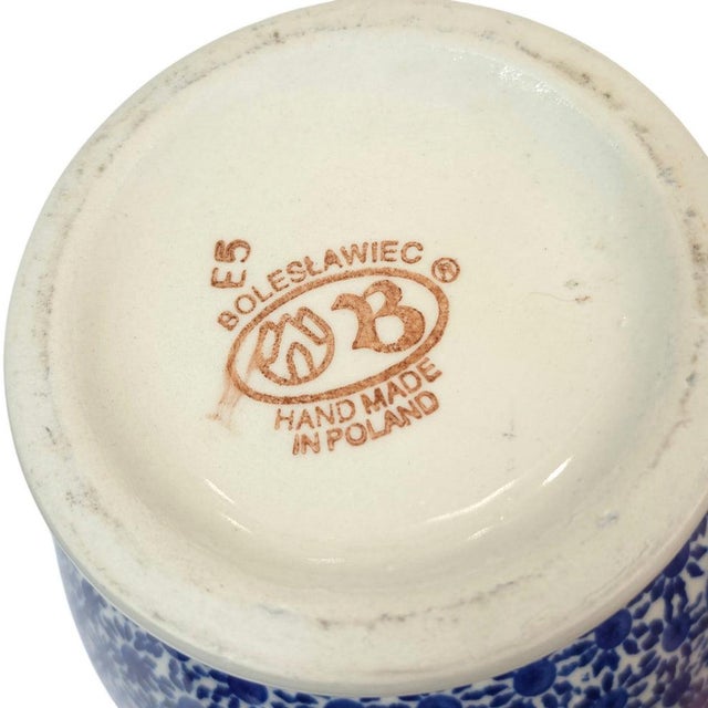 Vintage Boleslawiec Polish Pottery Teapot With Bird Finial For Sale In Los Angeles - Image 6 of 16