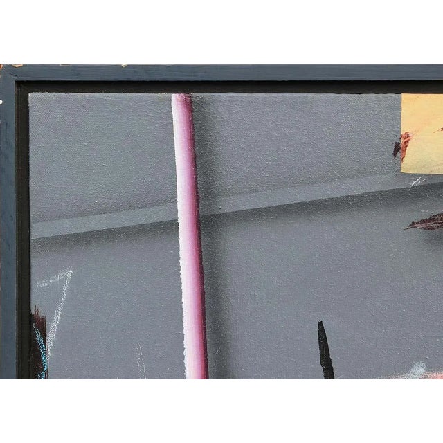 Abstract 20th Century Pink, Black, Yellow, and Gray Abstract Painting by Richard Johnson For Sale - Image 3 of 13