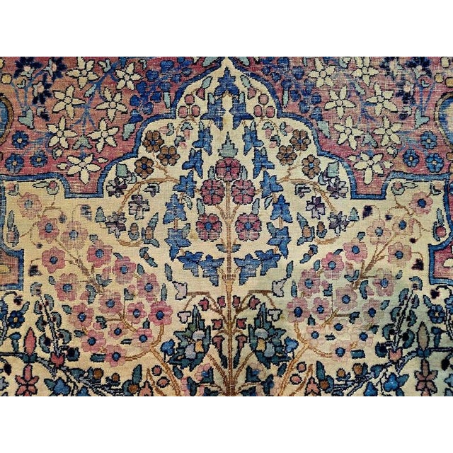 Antique Kerman Lawar Rug For Sale - Image 9 of 11