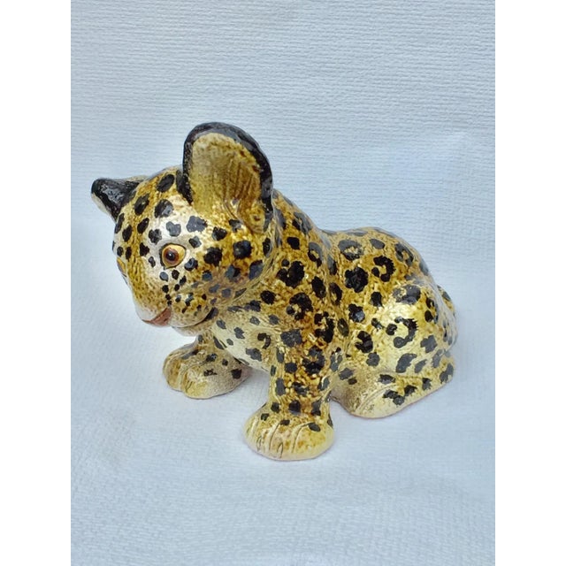 Mid-Century Italian Ceramic Leopard Cub, 1960s For Sale - Image 9 of 13