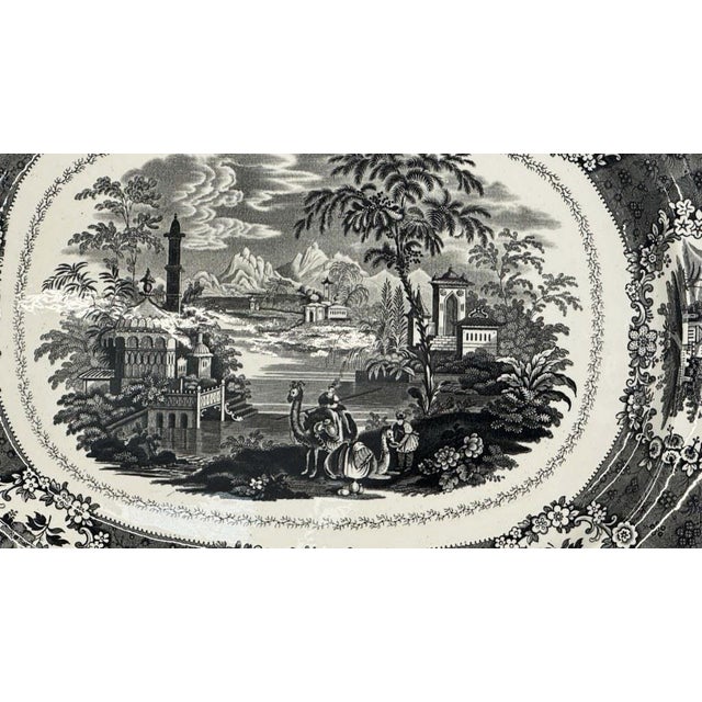 Mid 19th Century Ridgway "Oriental" Black-Print Platter - England -1834-54 For Sale - Image 4 of 6
