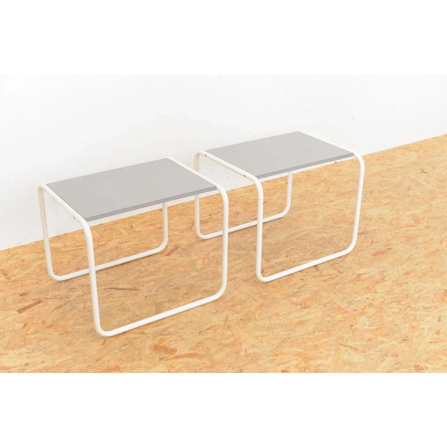Industrial Vintage Tubular Steel Side Tables, Set of 2 For Sale - Image 3 of 10