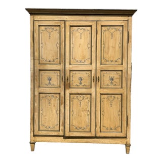 Early 19th Century Italian Neoclassic Painted Armoire For Sale