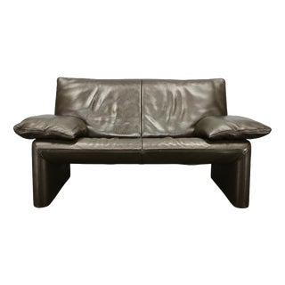 Belgian Full Grain Leather Freestanding Two-Seat Sofa from Jori, 1990s For Sale