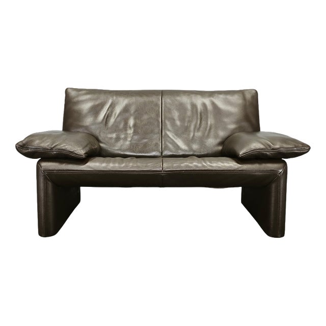 Belgian Full Grain Leather Freestanding Two-Seat Sofa from Jori, 1990s For Sale