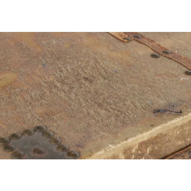 Wood Authentic Antique 18th or Early 19th Century Georgian Studded Pony Skin Trunk/Coffee Table For Sale - Image 7 of 13