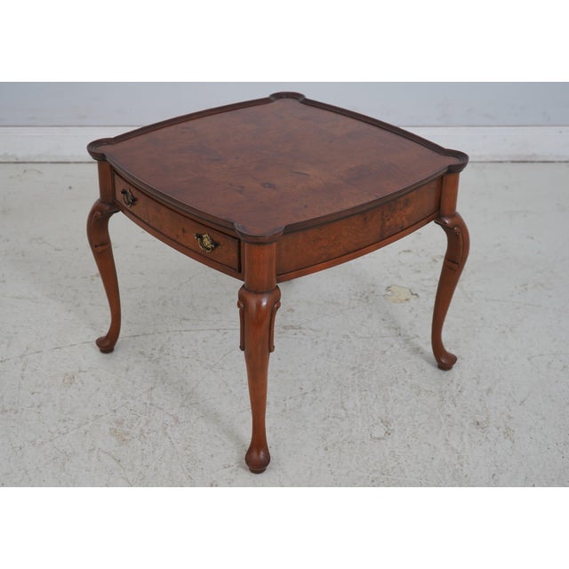 English Pair Hekman George III Burl Walnut End Tables For Sale - Image 3 of 18