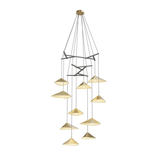 Emily V10 Group Pendant Light in Metallic Tones by Daniel Becker For Sale - Image 6 of 6