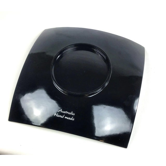 Asian Modern Black Lacquer Hand Painted Kangaroo Bowl For Sale - Image 9 of 10