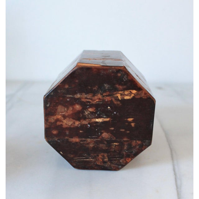 Vintage Hexagon Japanese Kabazaiku (Cherry Bark) Tea Caddy For Sale - Image 9 of 10