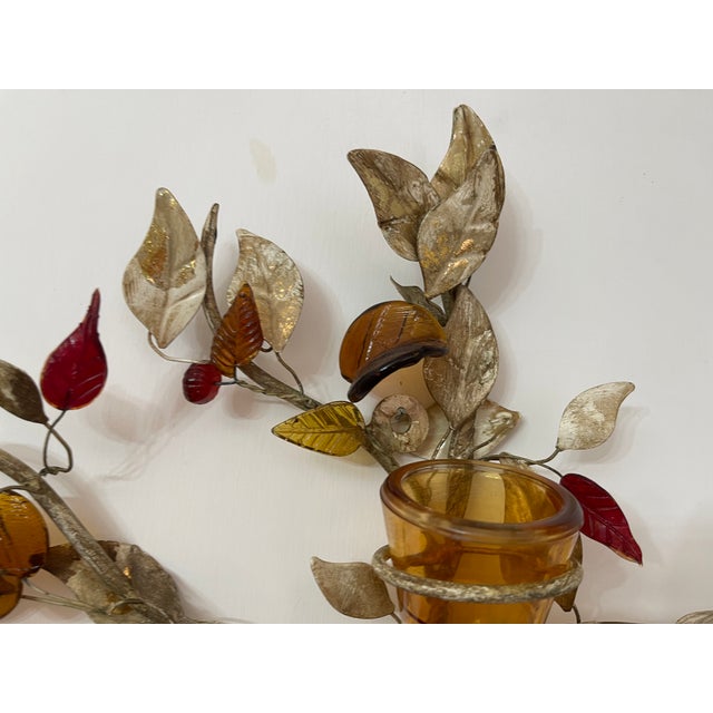 Italian Murano Glass and Florentine Tole Wall Sculpture by Jordan, 1950s For Sale - Image 14 of 15