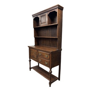 Antique Welsh Oak Dresser Hutch For Sale