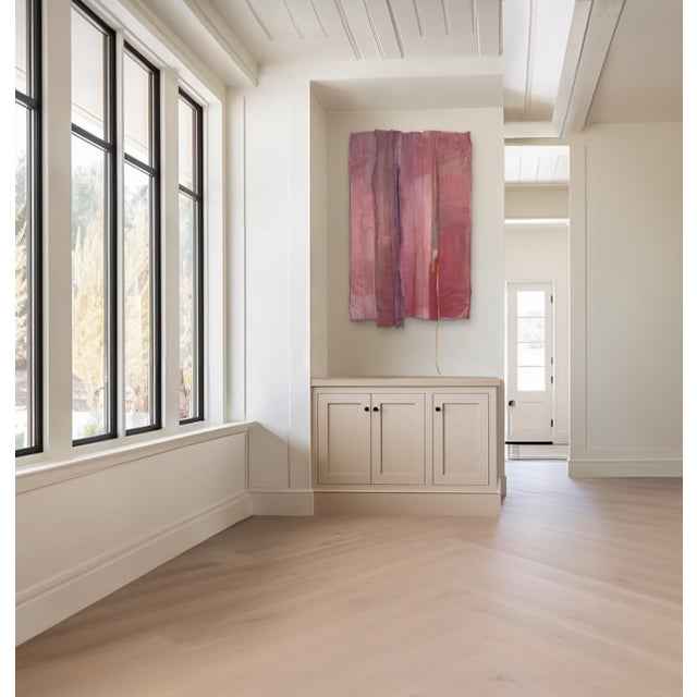 "Good Morning Kiss" Salvaged Materials Coral Colorfield Wall Sculpture For Sale - Image 4 of 9