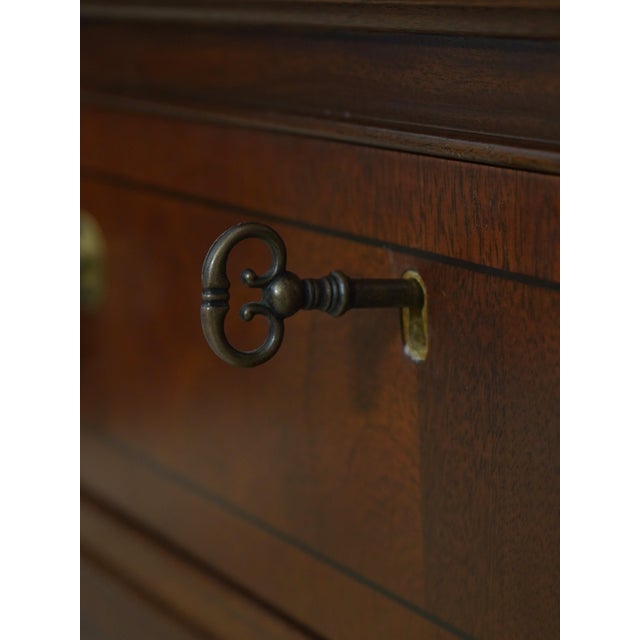 2000 - 2009 Ethan Allen Mahogany Inlaid Double Dresser For Sale - Image 5 of 18