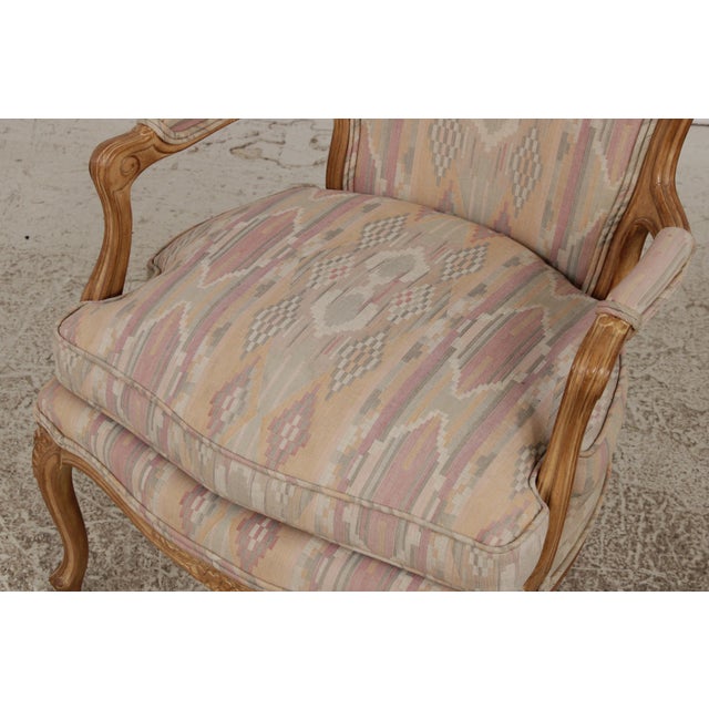 Pair MGM French Louis XV Upholstered Bergere Chairs For Sale - Image 10 of 18