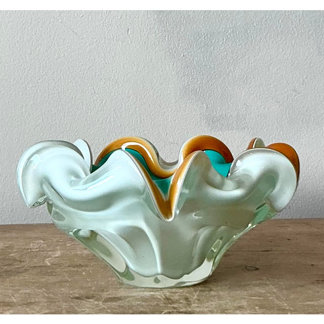 Pop Art Vintage Italian Art Glass Bowl After Murano For Sale - Image 3 of 8