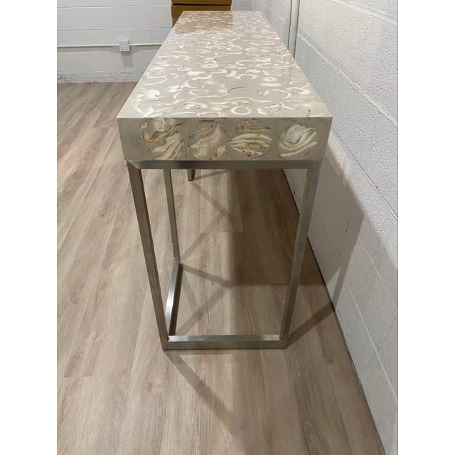 John-Richard Capiz Shell Console Table For Sale - Image 4 of 6