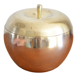 Mid-Century Tin Apple Box with Lid, 1950s For Sale