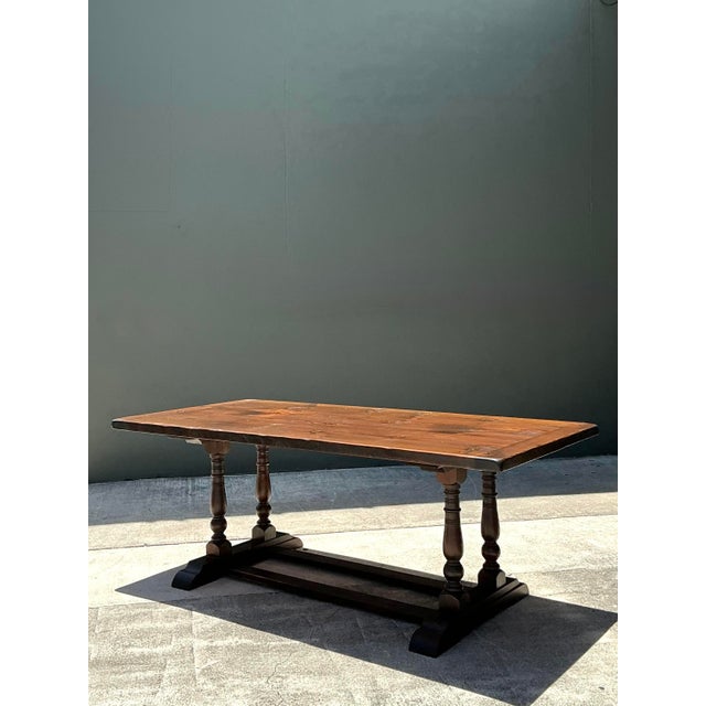 19th Century Vintage 19th Century French Double Pedestal Table For Sale - Image 5 of 12