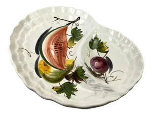 Large Ceramic Italian Artisan Divided Condiment Platter