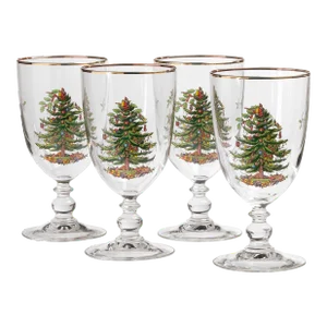 Spode Christmas Tree Pedestal Goblets 16 oz., Set of 4