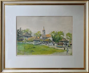 Original Color Lithograph of Painting by Swiss Artist Otto Baumberger