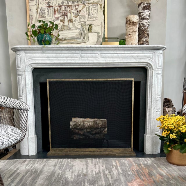 Not Yet Made - Made To Order Gold Rubbed Black August Fireplace Screen Iron For Sale - Image 5 of 9