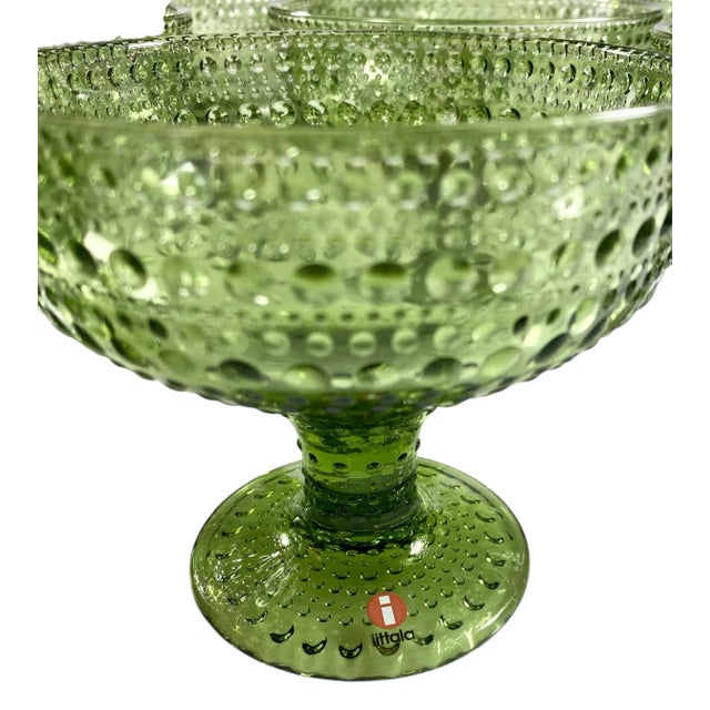 Oiva Toikka Fourteen Oiva Toikka Iittala Kastehelmi Footed Dessert Bowls For Sale - Image 4 of 9