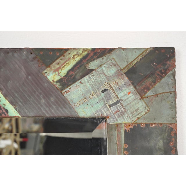 2020s Handcrafted Copper Collage Art Wall Mirror For Sale - Image 5 of 7