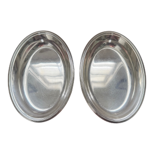 Pair of Vintage Tiffany & Co. Silver Plated Open Oval Serving Dishes