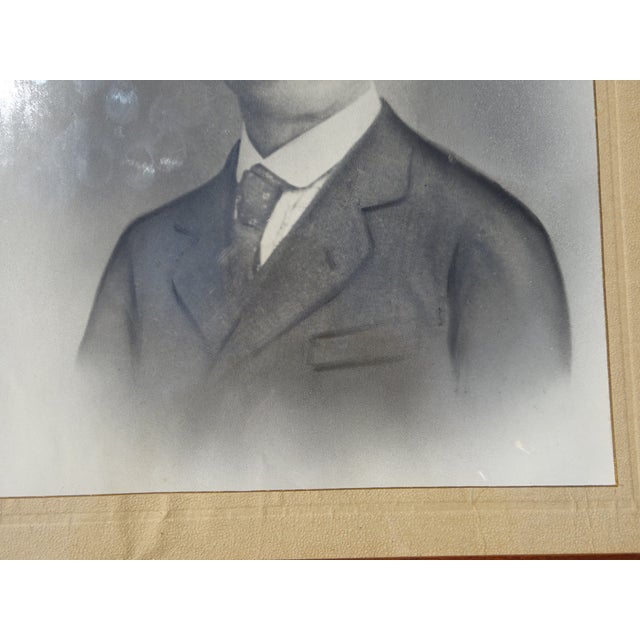 Wooden Picture Frame with Portrait Photograph, 1930s For Sale - Image 9 of 16