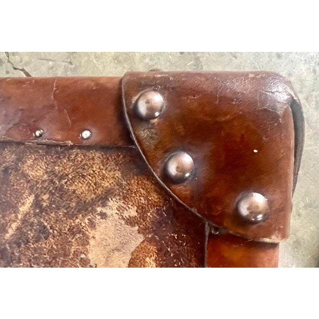 19th C. English Leather Coffee Table/Steamer Trunk For Sale - Image 10 of 12