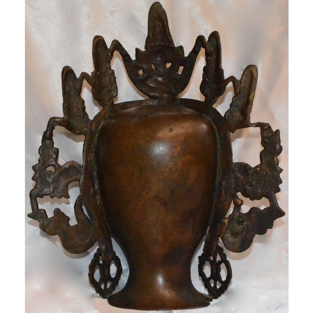 Asian Vintage Thai Bronze Buddha Head From India For Sale - Image 3 of 8