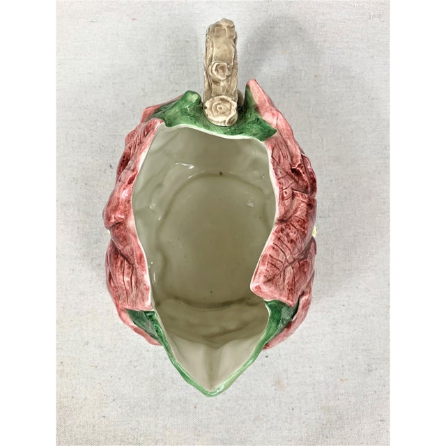 Ceramic Vintage Poinsettia Pitcher For Sale - Image 7 of 10