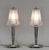 PIERRE MAYNADIER A pair of French art deco lamps by Maynadier made circa 1925-1935. The nickel-plated bronze or solid...