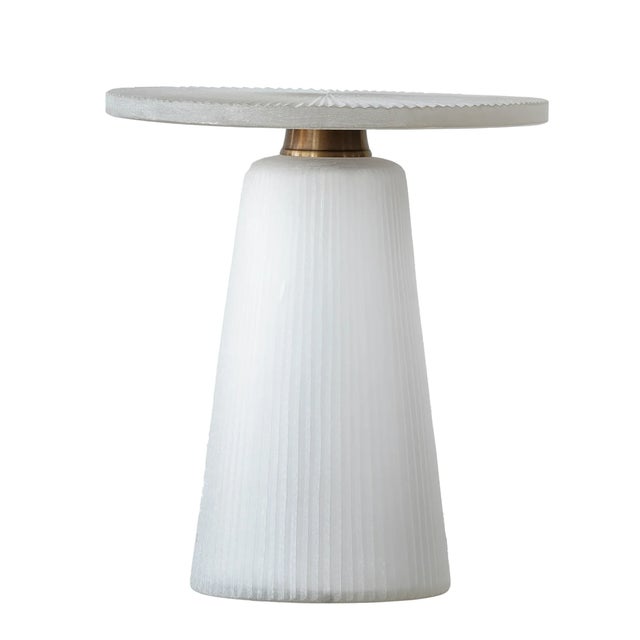 Matthew Izzo Home Magna Glass & Brass Side Table - New Item For Sale - Image 4 of 4