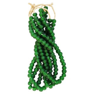 Emerald-Green Glass Bead Strands - Set of 4 For Sale