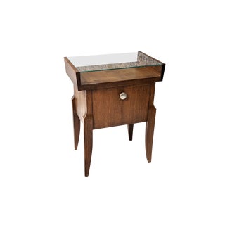 Walnut Bedside Table by André Sornay For Sale