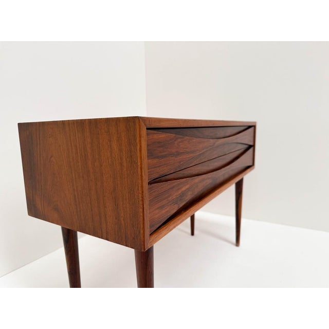 Wood Danish Rosewood Bedside Chest attributed to Niels Clausen for Nc Møbler, 1960s For Sale - Image 7 of 14